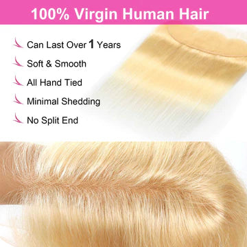 613 Blonde Straight 13x4 Transparent HD Lace Frontal Closure
